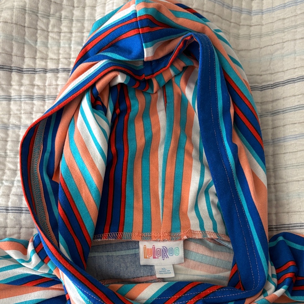 LuLaRoe Multicolor Striped Hoodie